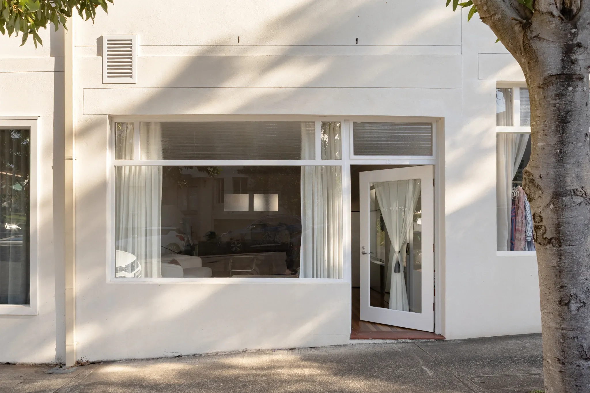 The My Verona studio entrance on Burnt Street